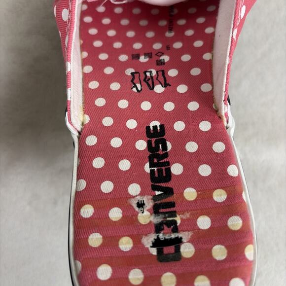 Converse All StarPink Polka Dot Canvas Cut Slides Sandals Women's 8 Men's 6 - Picture 12 of 15